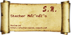 Stecher Ménás névjegykártya